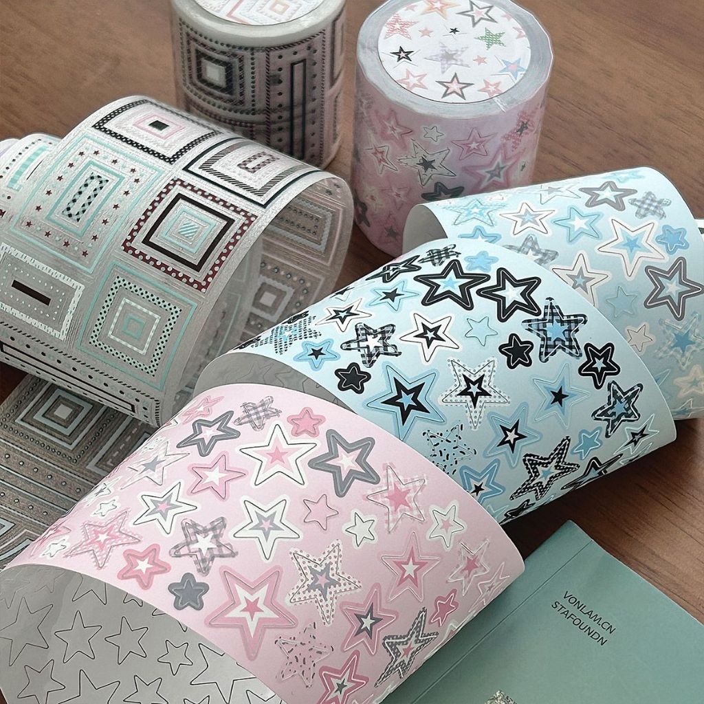 5M Sticker Rolls Kawaii Text Star Stickers Collage Craft Scrapbooking ...