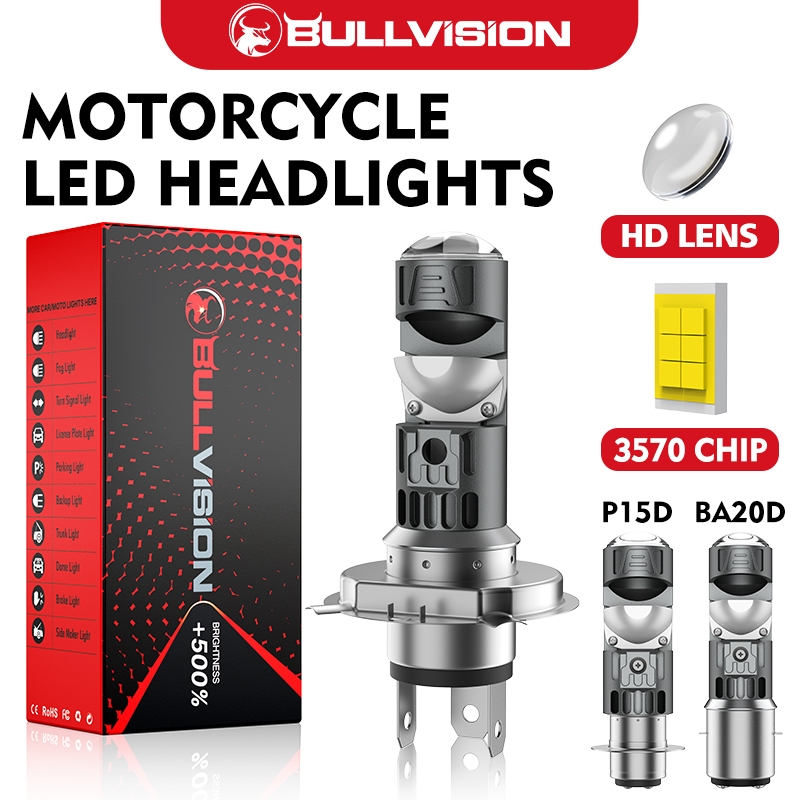 BULLVISION P15D T19 LED Motorcycle Headlight Light H4 Hi/Lo Beam ...