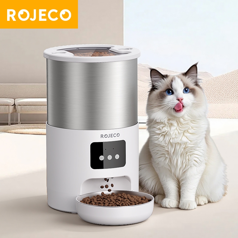 ROJECO 4.5L Auto WiFi Pet Feeder - Food Grade Stainless Steel Auto ...