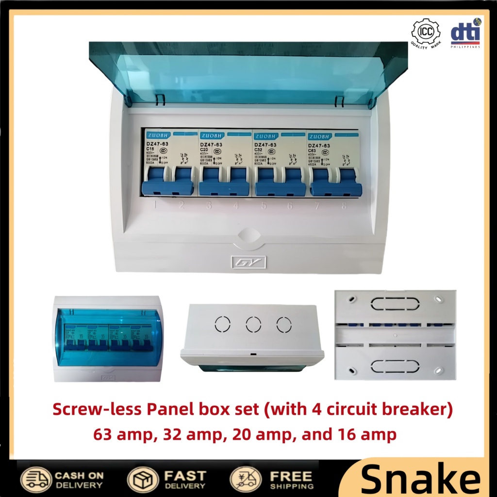 Panel box set with 4 circuit breakers Set of boxed 2p16A 20A 32A 63A ...
