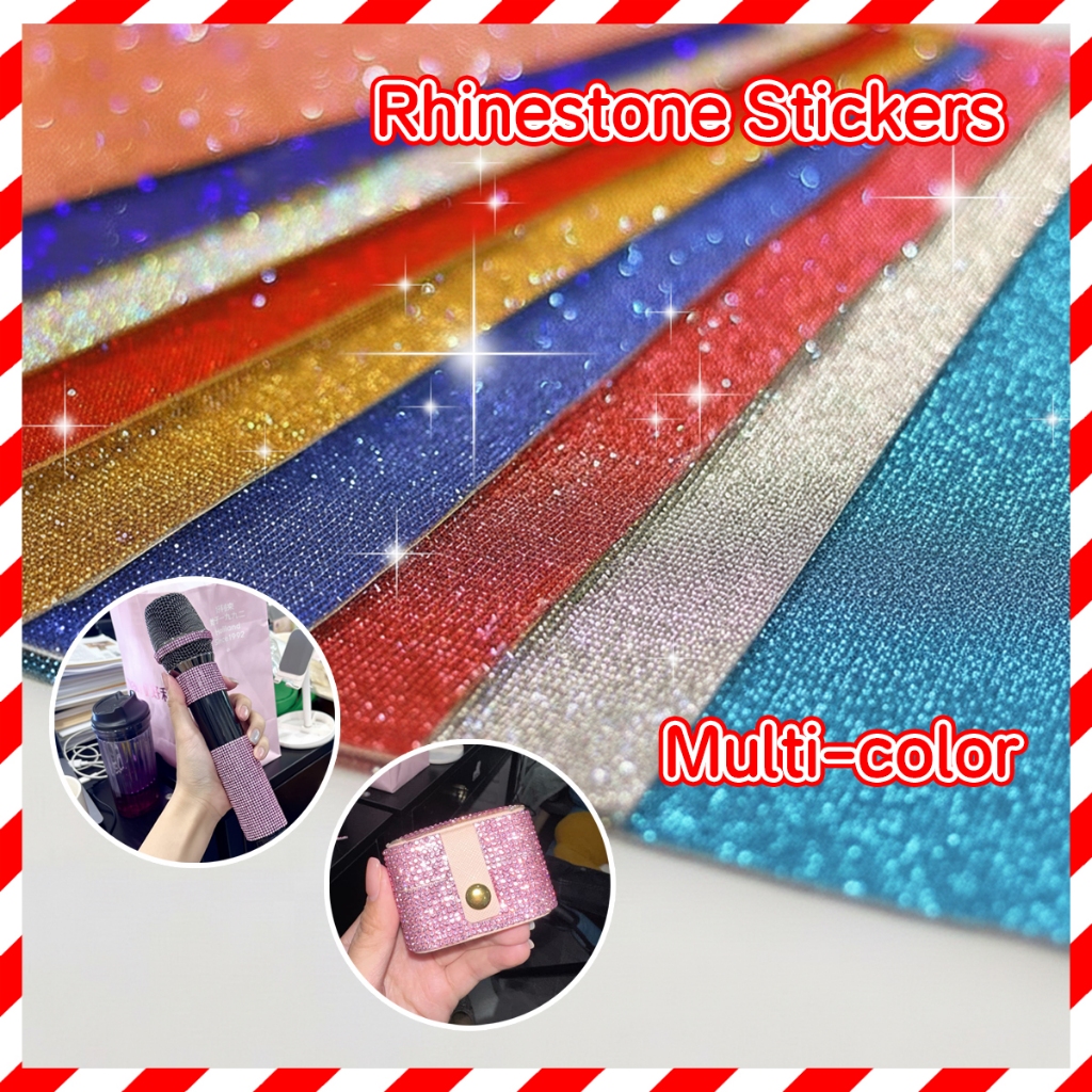 Self-Adhesive Rhinestone Sticker Tape 12x20cm, DIY Bling Diamond Sheet ...