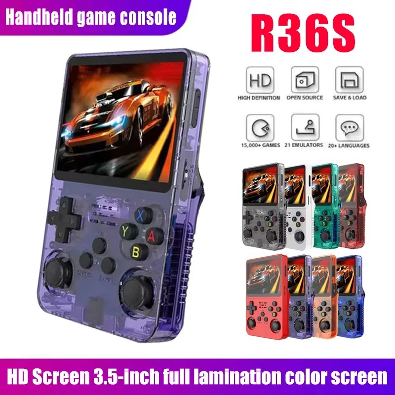 R36S Retro Handheld Video Game Console Linux System 3.5-inch IPS Screen ...