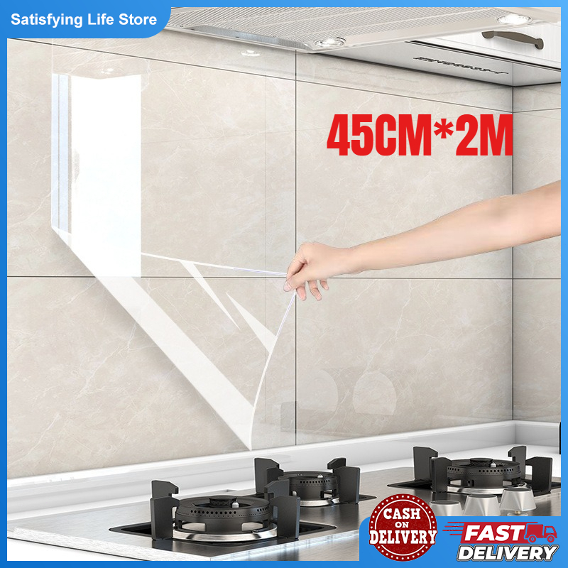 2m Oil-Proof Wallpaper For Kitchen Electrostatic Adsorption Transparent ...