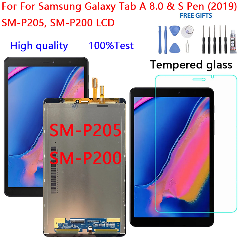 For For Samsung Galaxy Tab A 8.0 & S Pen (2019) SM-P205 SM-P200 LCD ...