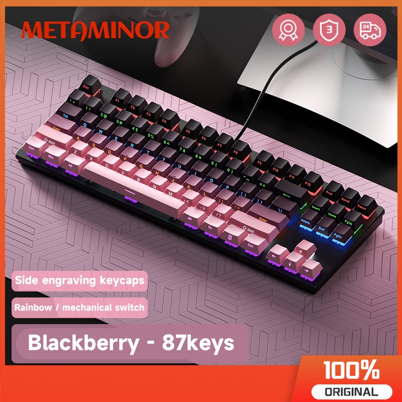 FLD K870 Rainbow Light Wired Mechanical Keyboard Side Engraved Gradient ...