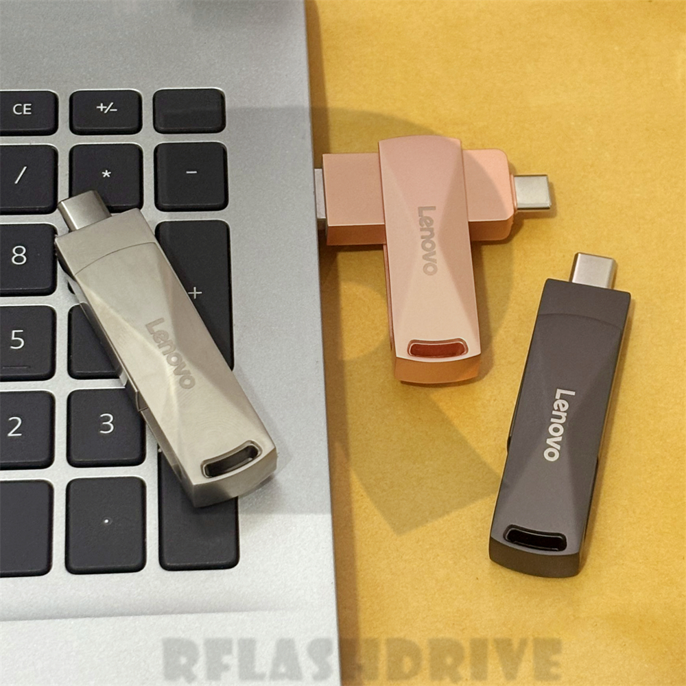 2-in-1 Lenovo metal Type-C&USB flash drive waterproof and moisture ...