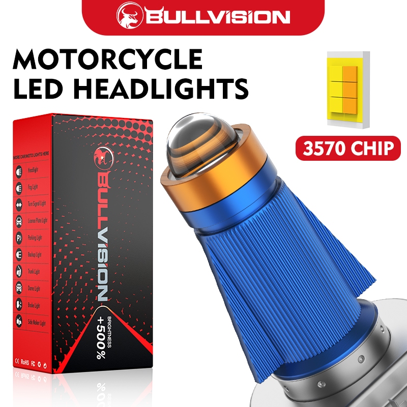 BULLVISION 1PC T19/P15D & H4 LED Motorcycle Headlight Dual Ba20d/H6 ...