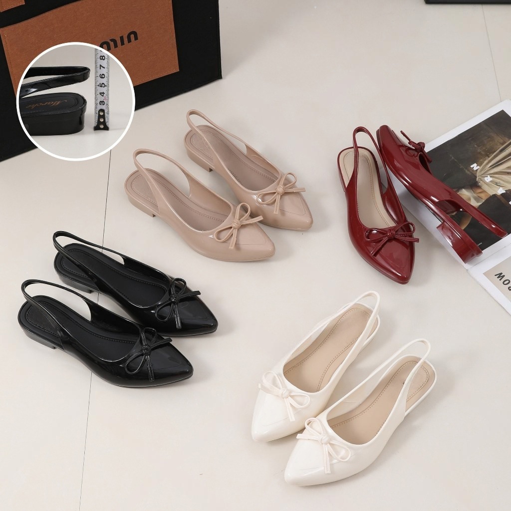 Glossy Pointed Jelly Sandals with Ankle Strap - Comfortable & Stylish 1 ...