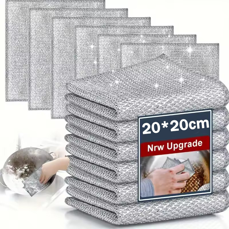 Thickened Silver Wire Mesh Knit Cleaning Cloth/Steel Wire Dish Towel ...