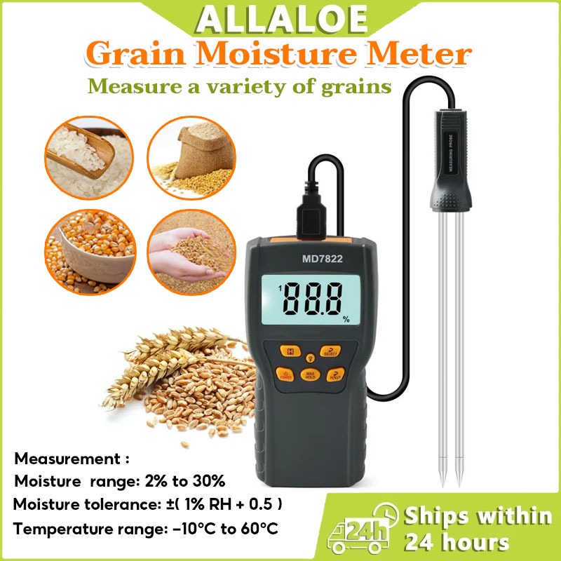 {COD}-Allaloe LCD Display Digital Grain Moisture Meter Humidity Tester ...