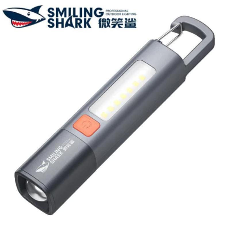 Smiling Shark LED Torch Light XPE Super Bright Flashlight With Hook ...