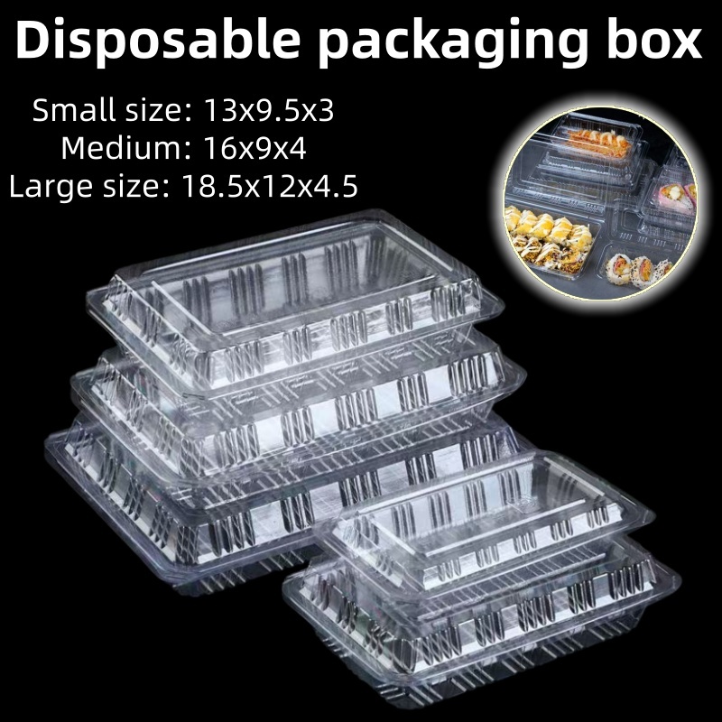 100pcs Rectangle Plastic Clamshell/Disposable Meal Box/Disposable ...
