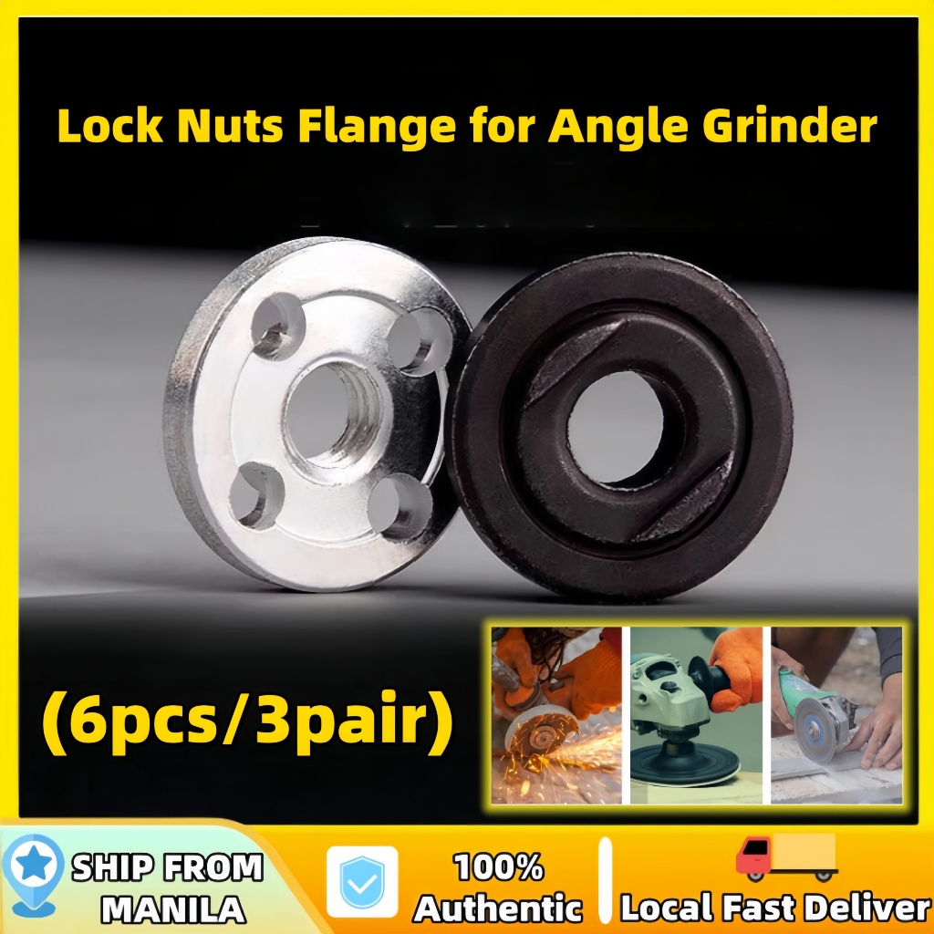 6Pcs/3pairs Angle Grinder Flange Lock Nuts/Inner Outer Round Metal ...