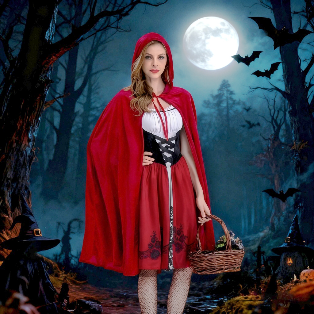 Castle witch Little red riding hood costume Halloween COSPLAY uniform ...