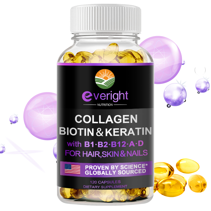 Biotin Capsules with Hyaluronic Acid, Collagen Keratin for Hair Growth ...