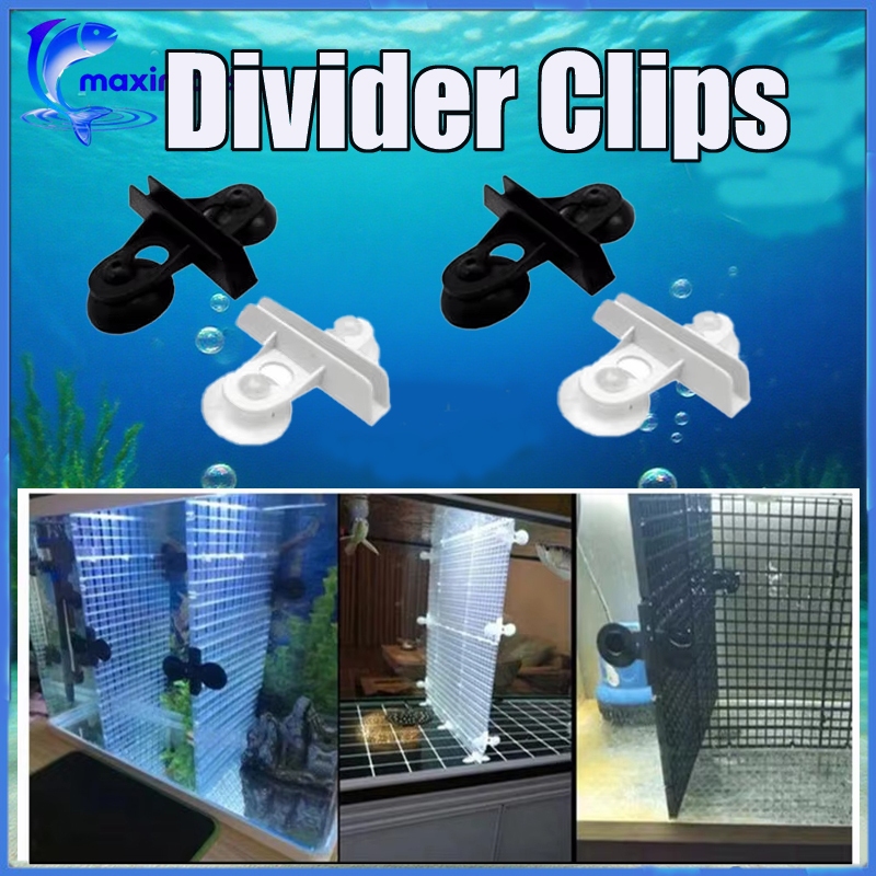 2 Pair Plastic Divider Clips Separators with Suction Cups Black and ...