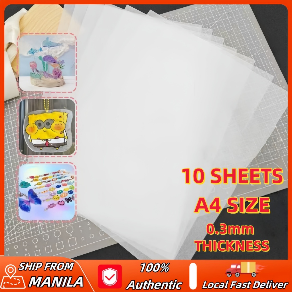 20 Sheets A4 Shrink Film, Premium Transparent (0.1mm), For Painting And