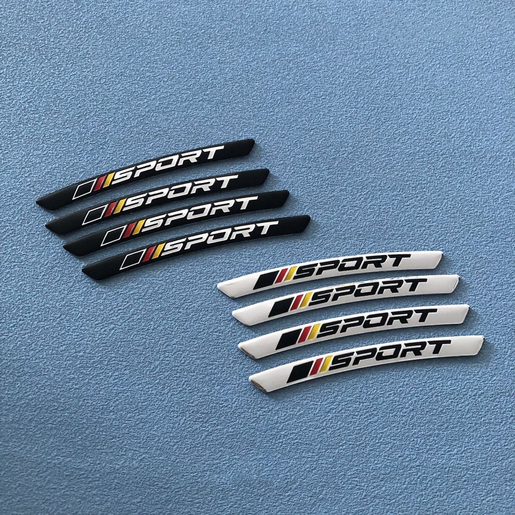 SPORT Wheel Hub Steel Ring Decorative Label Wheel Eyebrow Label Car ...
