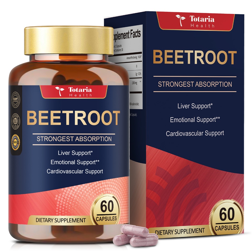 Organic Beet Root Capsules – 1300MG – By Herbal Island