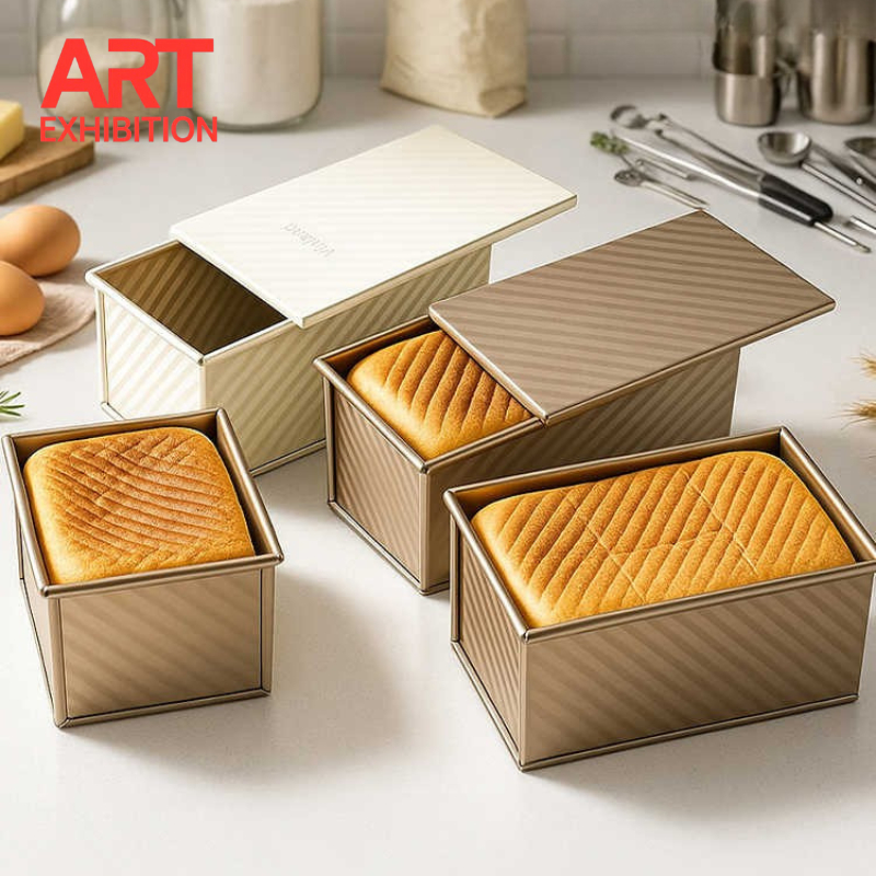 ART EXHIBITION 450g Thickened Rectangular Non-stick Small Toast Box ...