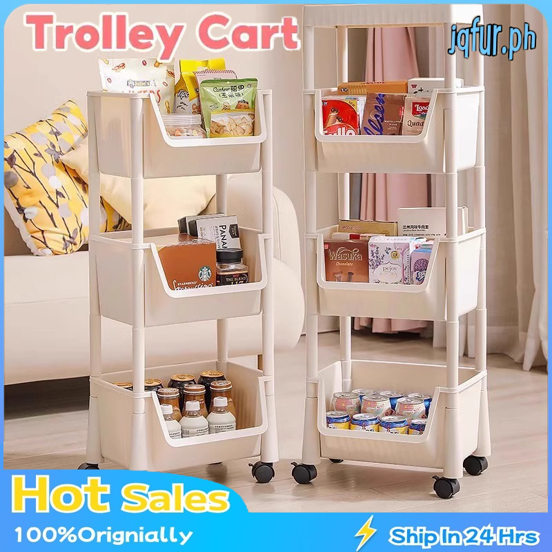 Trolley Cart Organizer 3/4/5 Tier Storage Organizer Moving Rack Storage ...