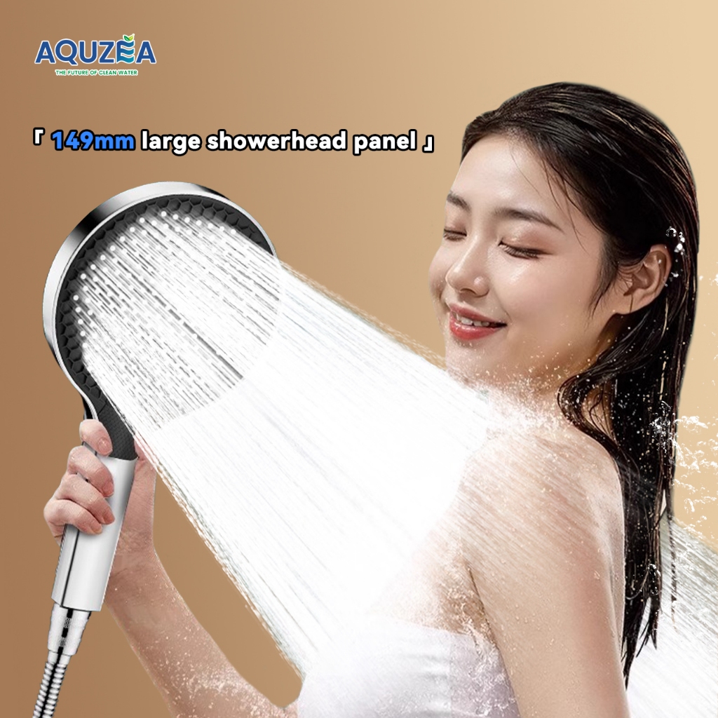 AQUZÉA 149MM High Pressure Shower Head 3 Modes Water Saving Spray Large ...