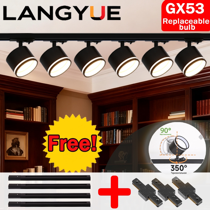 3 Colors LED Track Light GX53 Ceiling Lamp Rail Spot Light | Shopee ...