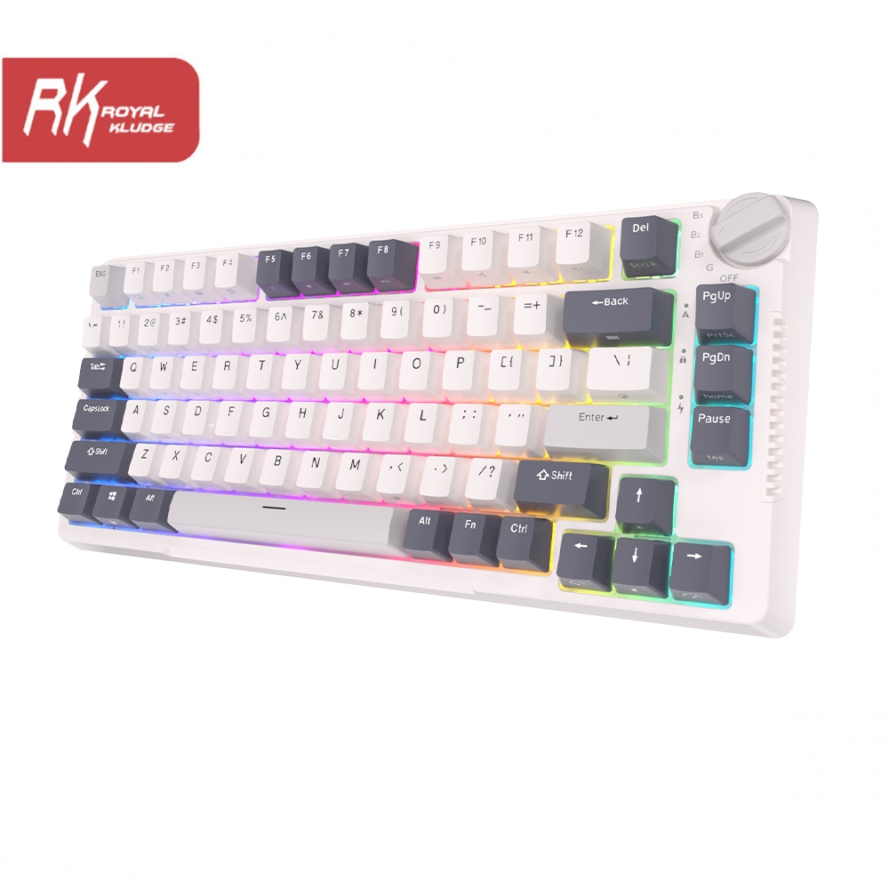 RK H81 White Color Matching Royal Kludge 81 Key Three Mode Structure ...