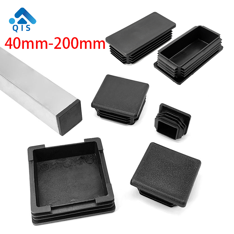 40mm-200mm Black Blanking End Caps Square Plastic PVC Hollow Cover ...