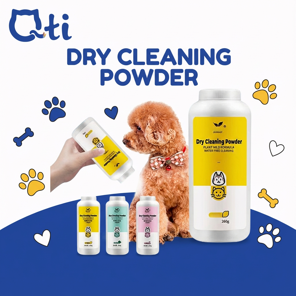 Qti 260g Pet Dry Cleaning Powder Dog Cat Puppy Dry Cleaning Powder Anti ...
