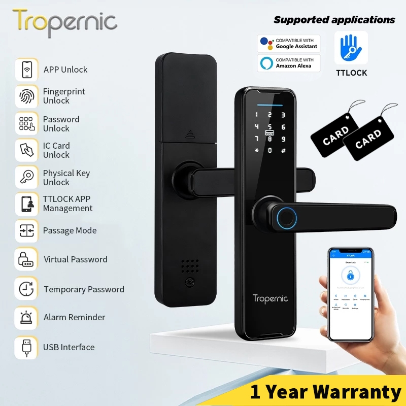 【COD】TTLOCK Smart Door Lock APP Remote Unlock Fingerprint Digital Door ...