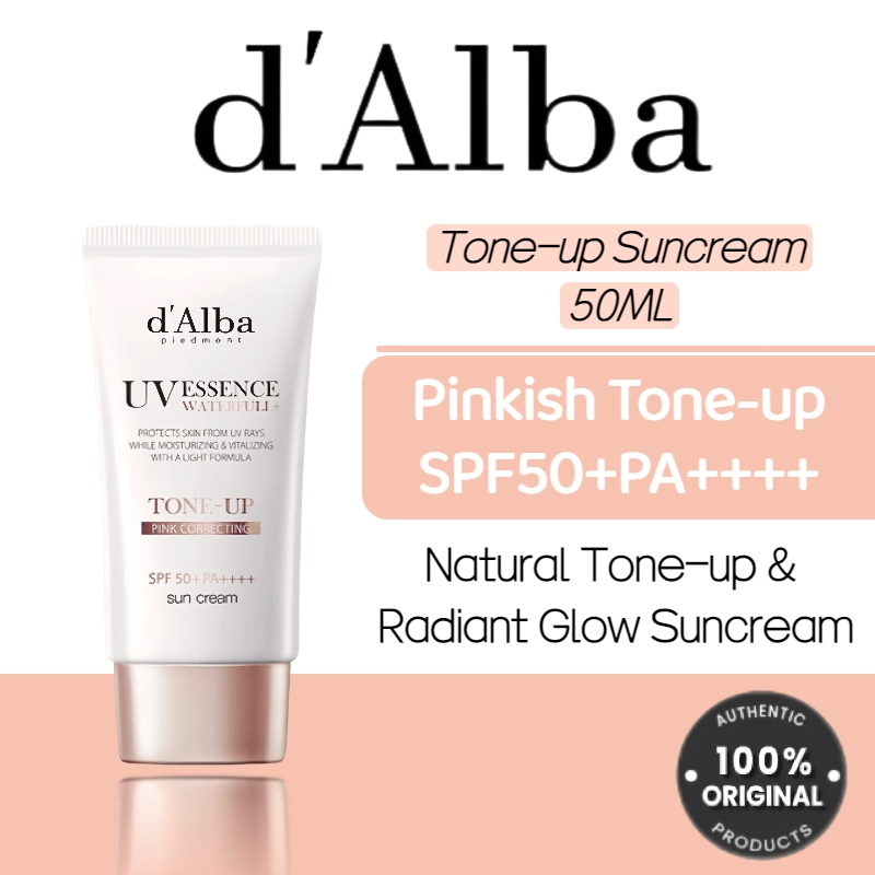 d'Alba Waterfull Tone-up Pink Sunscreen 50ml, Vegan, SPF 50+ PA ...