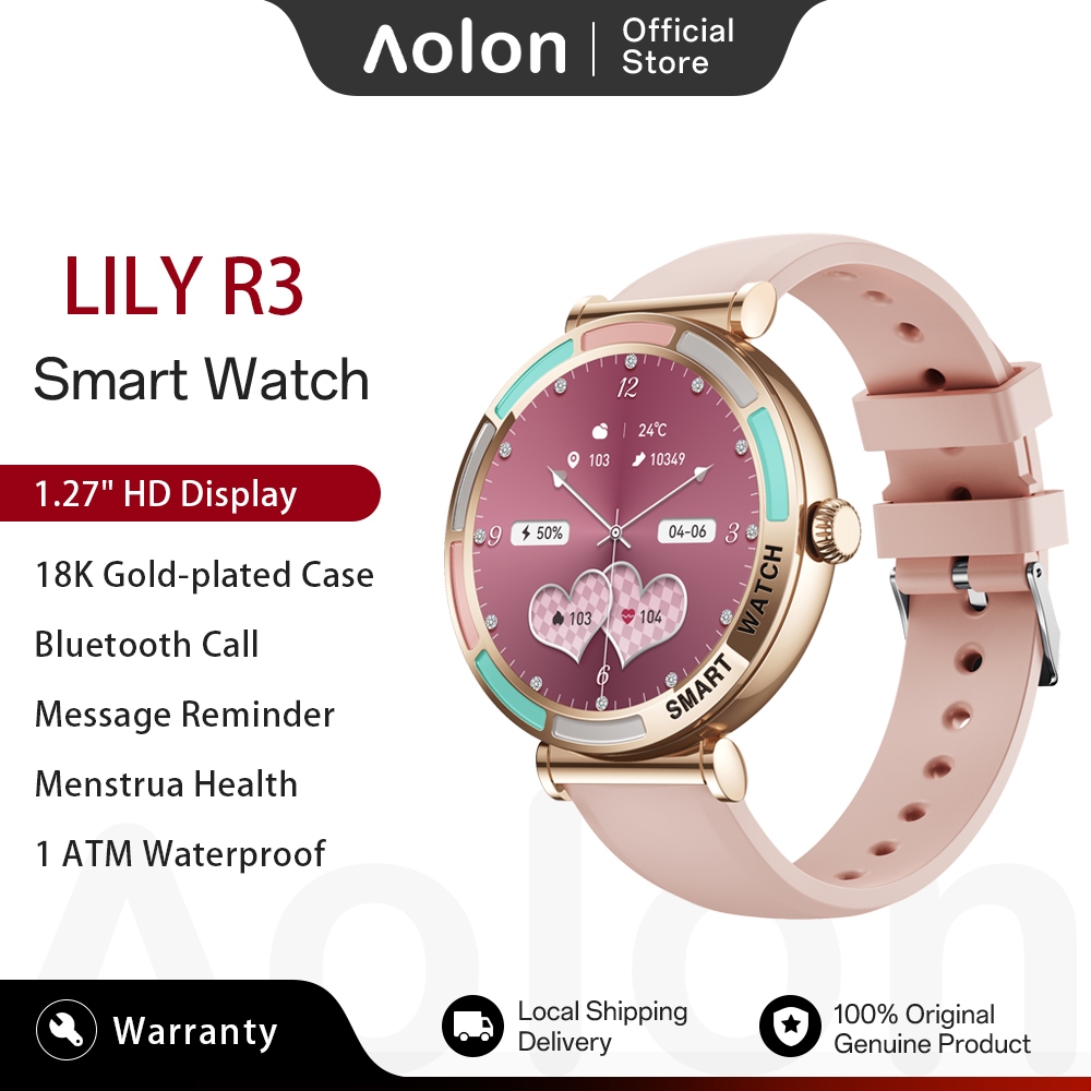 Aolon LILY R3 Smart Watch For Women 41mm 1 ATM Female Health Message ...