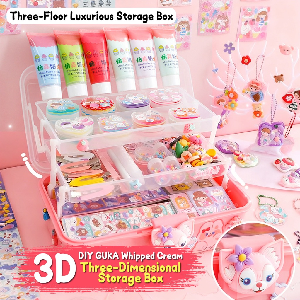 Cream Glue Guka Set Box Guka Sticker Tool Set Child Gift Pack ...