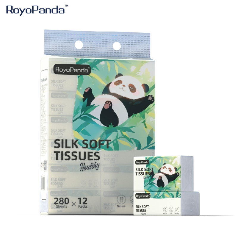 【12 Packs】 RoyoPanda Tissue Soft Tissue Facial 4 Layers 140 * 175mm ...