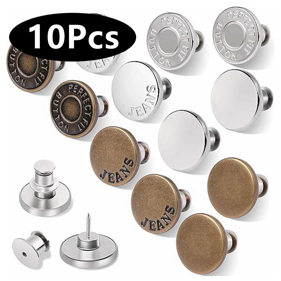 10 Pcs Metal Buttons Snaps Screwdriver For Clothes Jeans Retro Free ...