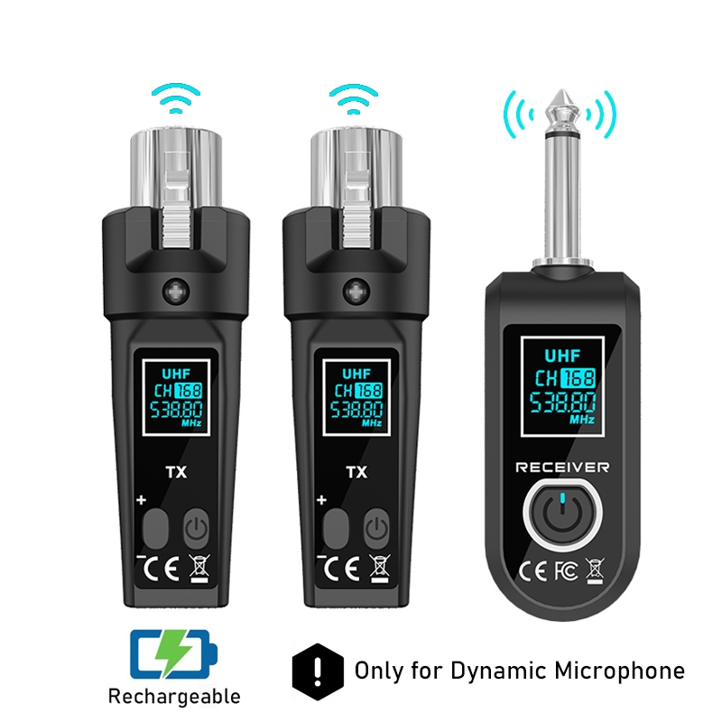 Wireless Microphone Converter 2.4G XLR Transmitter Receiver Low Latency ...
