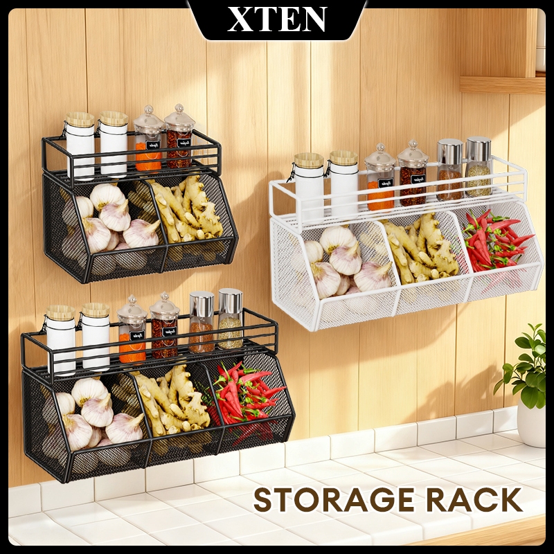 XTEN Kitchen Organizer Storage Rack Onion and Garlic Organizer Wall ...