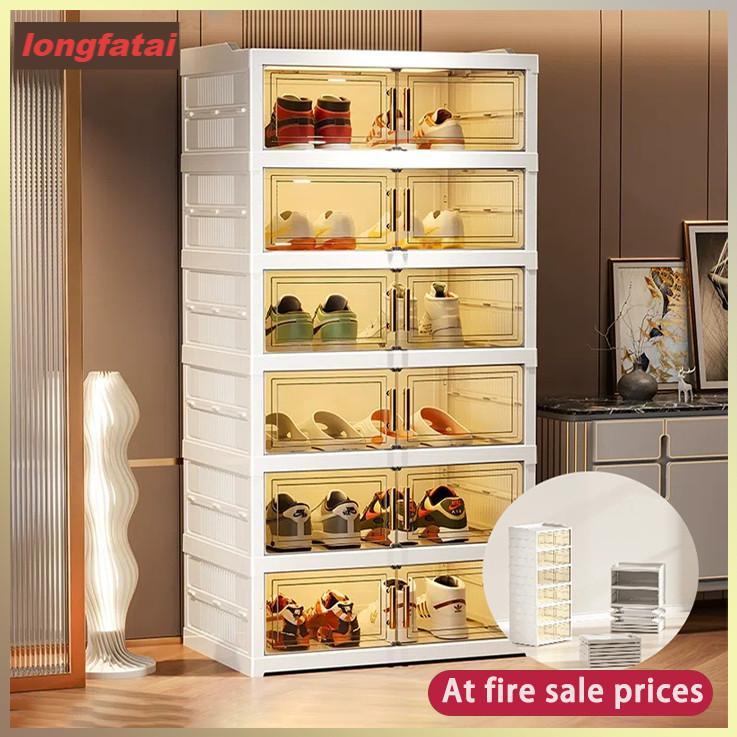 Transparent foldable shoe box free of installation Light luxury shoe ...