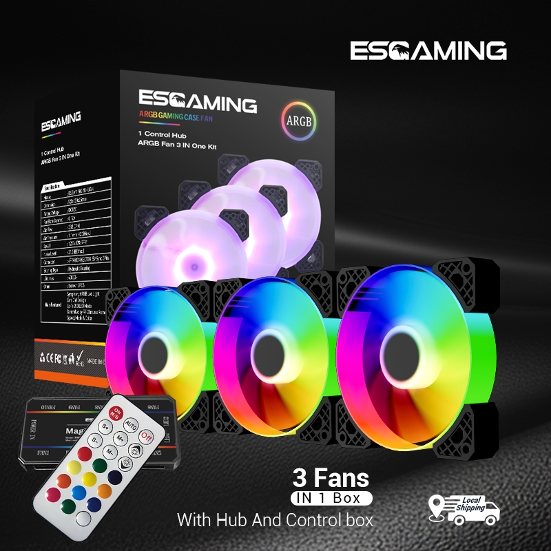 Esgaming Silent Зin 1 Pc Case Fan 120mm 6pin RGB CPU Computer Cooling ...