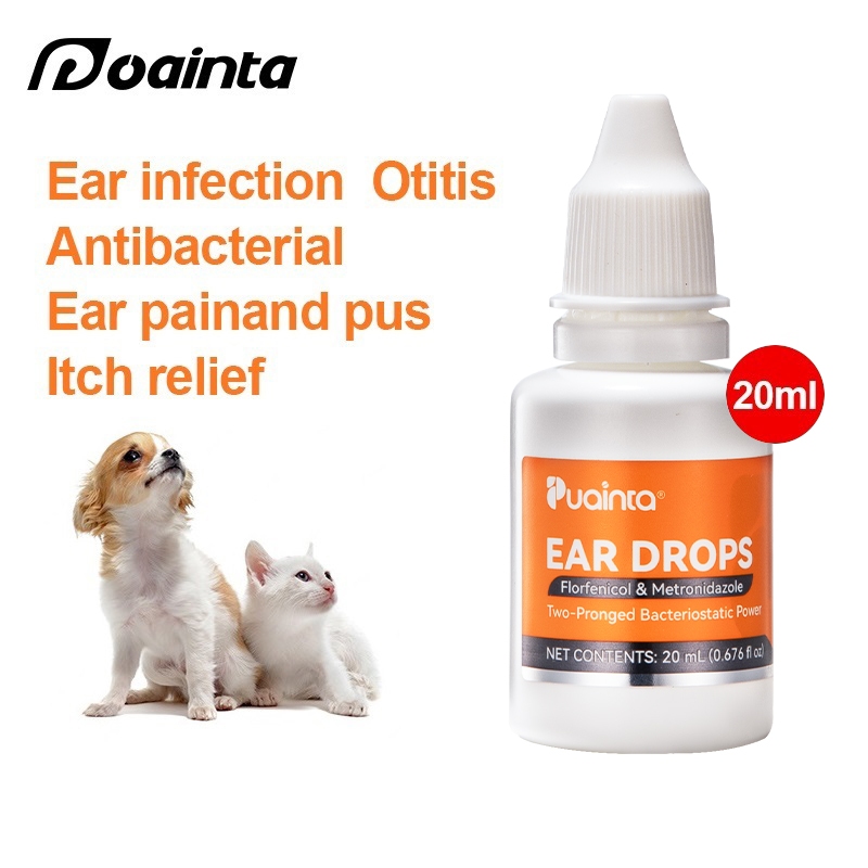 PUAINTA Cat and Dog Ear Drops for Infection Ear Cleaning Drops for Dogs ...