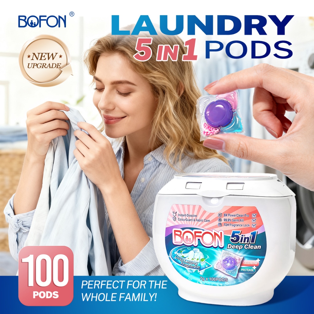 BOFON 100*7g Five-in-One Laundry Beads 5D Washing Capsules Deep ...