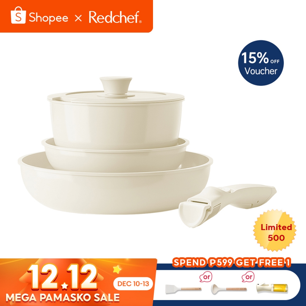 Redchef Removable Handle Series Nonstick Ceramic Rock Cookware Set 5Pcs ...