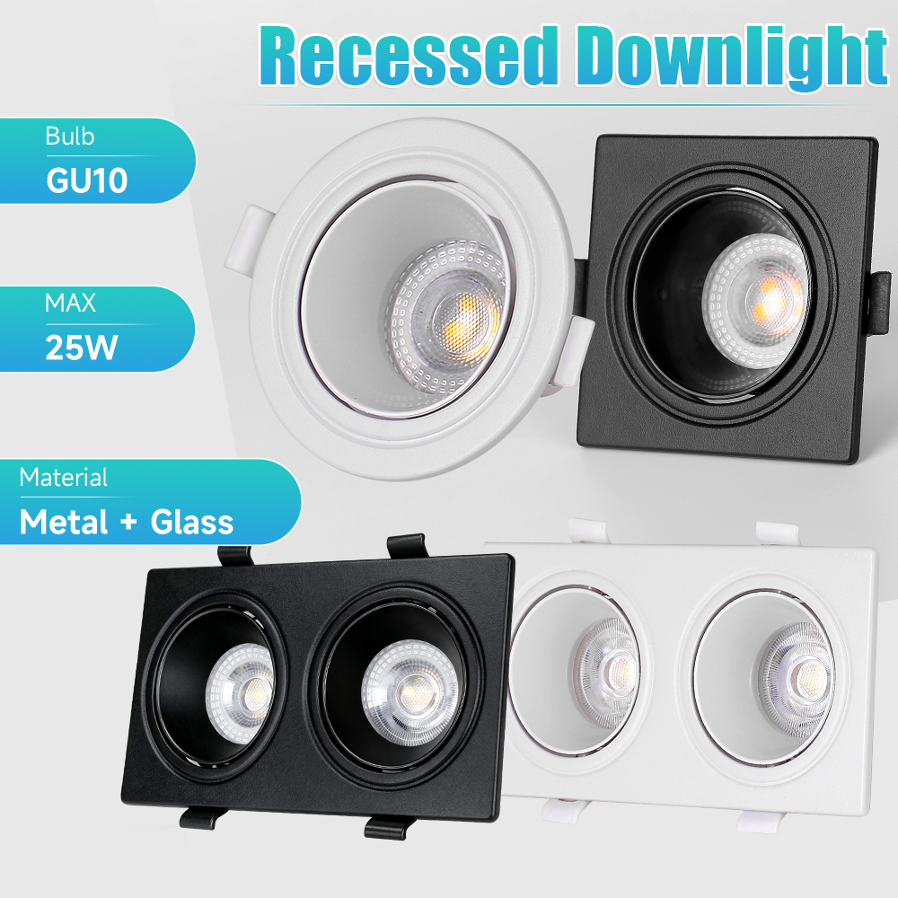 LED Recessed Downlight Replaceable GU10 Bulb 3Color Embedded Ceiling ...