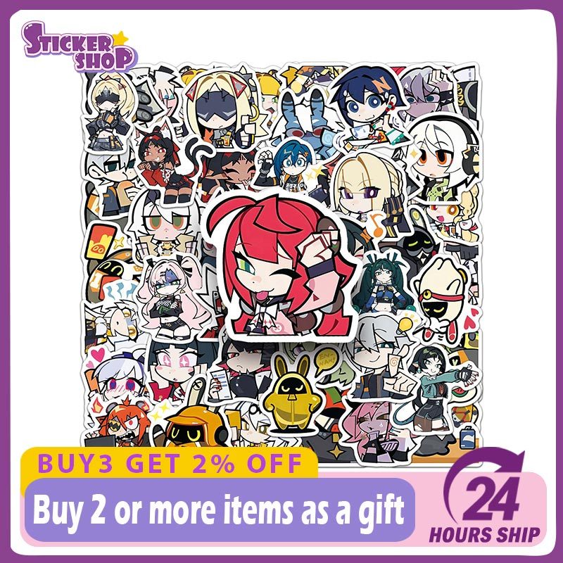 50pcs Zenless Zone Zero Cartoon Anime Game Stickers DIY Laptop Luggage ...