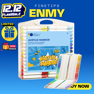 ENMY Acrylic Marker Pen 80/60/48/36/24/12 Colors Set Drawing Coloring ...