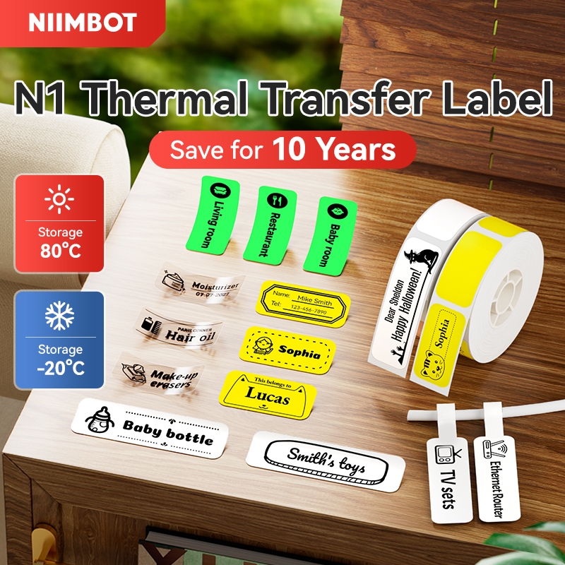 Niimbot N1(B18) Label Sticker Waterproof Oil Proof Keep 10 Years+ ...