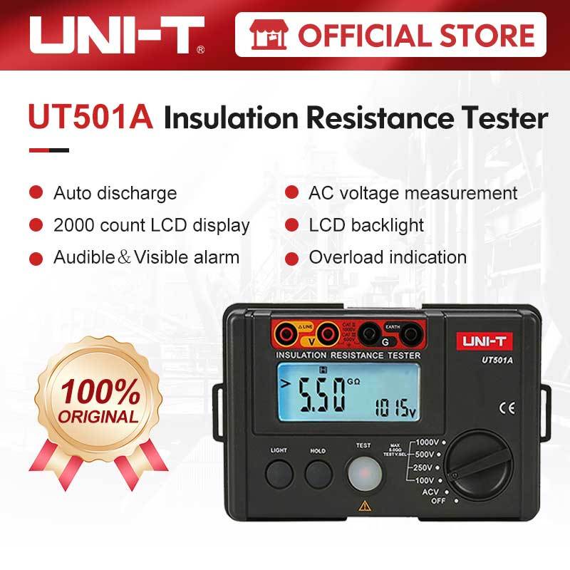 UNI-T UT501A 1000V Insulation Resistance Tester Auto Range Ohm Tester ...