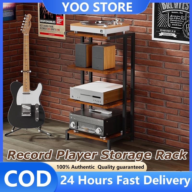 Vinyl Record Storage Rack Wooden Printer Storage Rack Multi-Layer CD ...