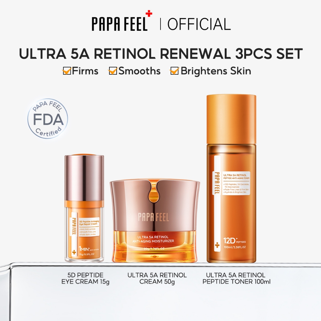 PAPA FEEL [FDA] 【ULTRA 5A RETINOL RENEWAL 3PCS SET】ULTRA 5A
